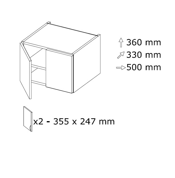 Seinäkaappi NOD 5 L 500 x K 360 Seinäkaappi NOD 5 L 500 x K 360